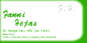 fanni hejas business card